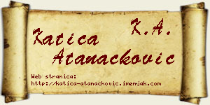 Katica Atanacković vizit kartica